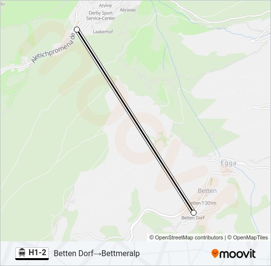 H1-2 Cable Car Line Map