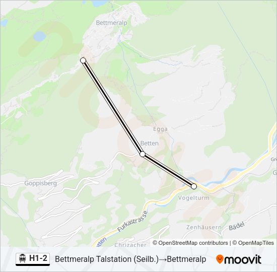 H1-2 Cable Car Line Map