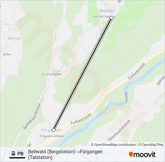 PB Cable Car Line Map
