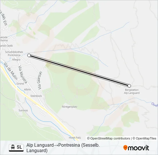 Plan de la ligne SL de téléphérique