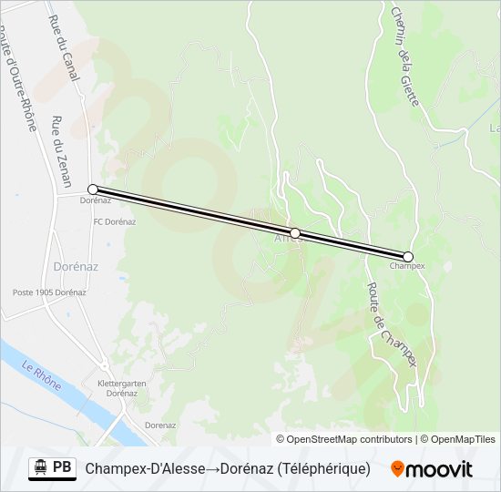 PB Cable Car Line Map