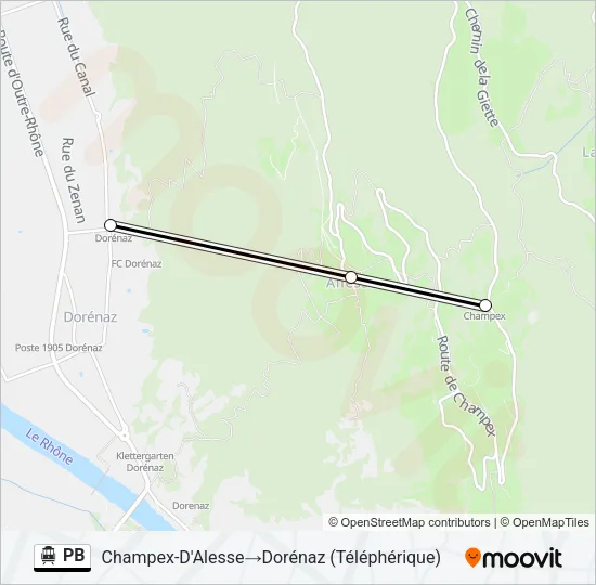 PB Cable Car Line Map