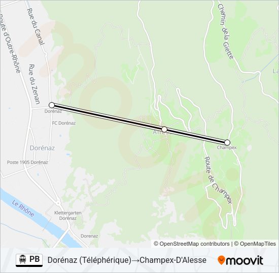 PB Cable Car Line Map