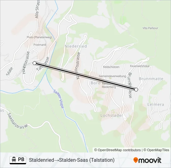 PB Cable Car Line Map