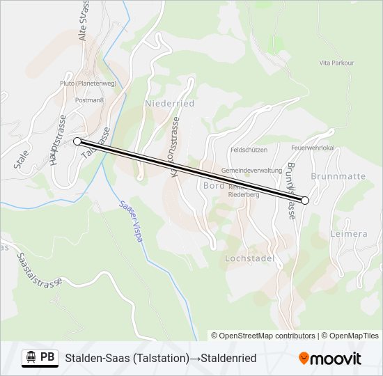 PB Cable Car Line Map