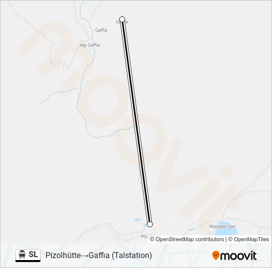 Plan de la ligne SL de téléphérique