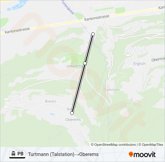 PB Cable Car Line Map