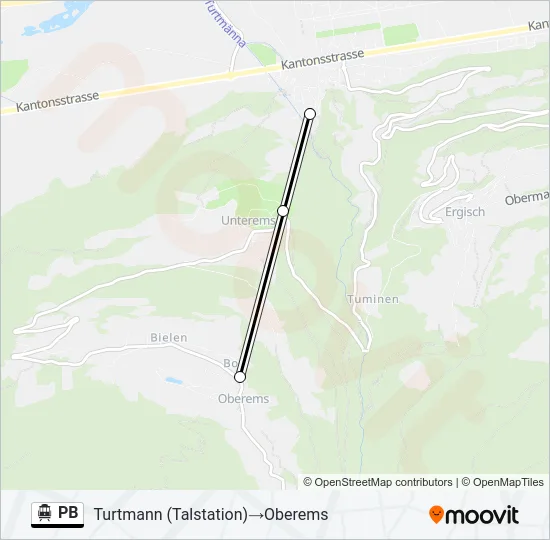 PB Cable Car Line Map