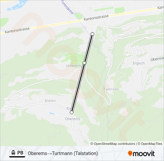 PB Cable Car Line Map