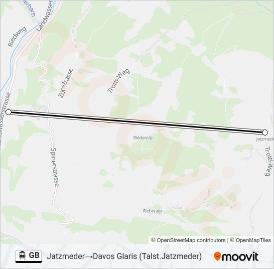 GB Cable Car Line Map