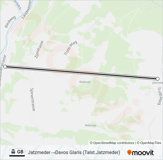 GB Cable Car Line Map