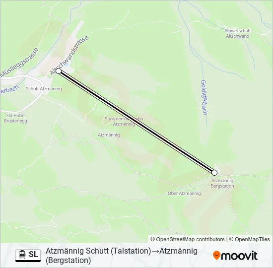 Plan de la ligne SL de téléphérique