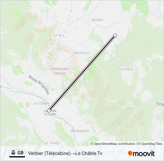 GB Cable Car Line Map