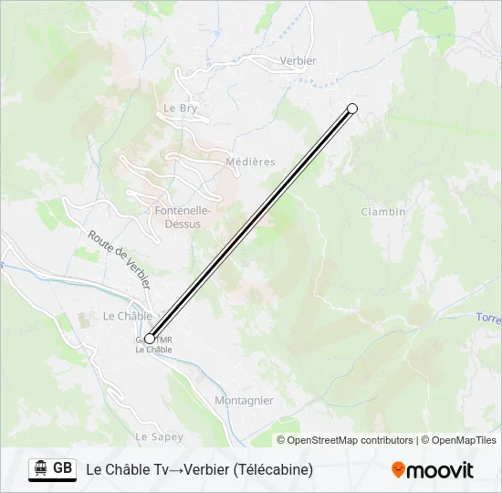 GB Cable Car Line Map
