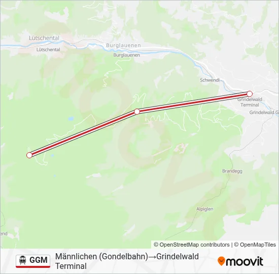 GGM Cable Car Line Map