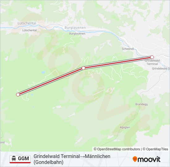 GGM Cable Car Line Map