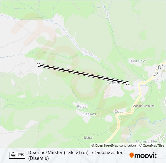 PB Cable Car Line Map