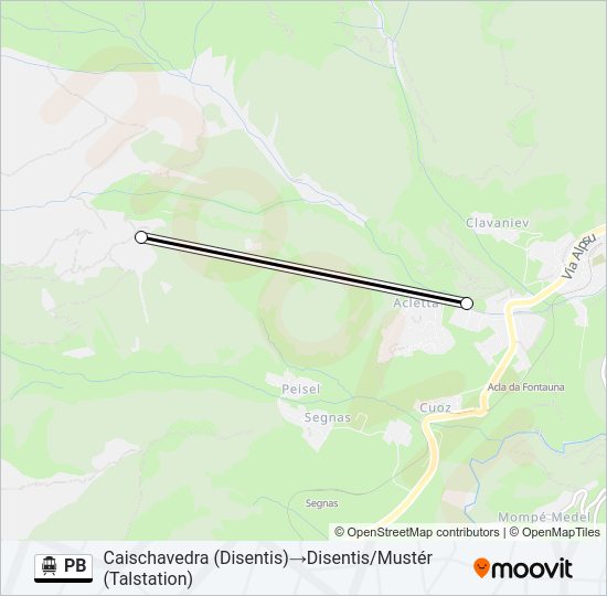 PB Cable Car Line Map