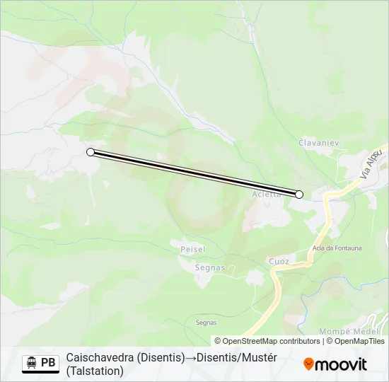 PB Cable Car Line Map