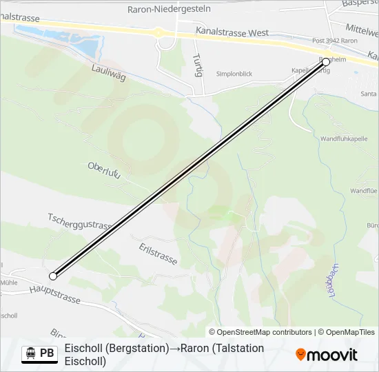 PB Cable Car Line Map