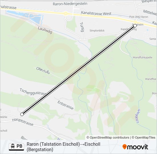 PB Cable Car Line Map