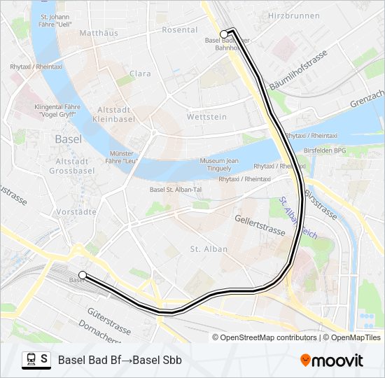 S Train Line Map