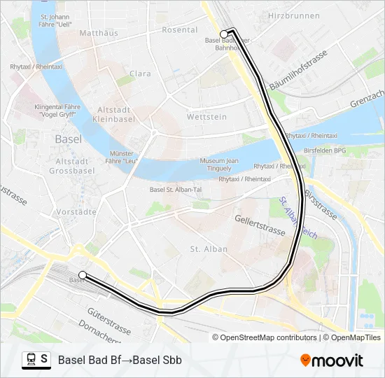 S Train Line Map