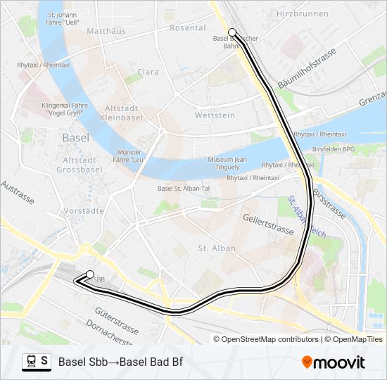 S Train Line Map