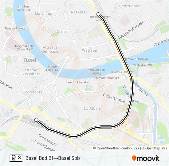 S Train Line Map