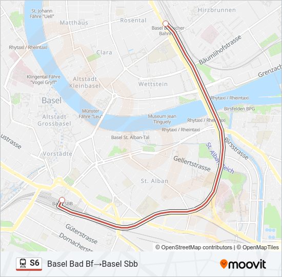 S6 Train Line Map