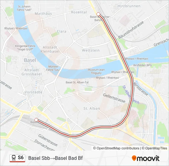 S6 Train Line Map