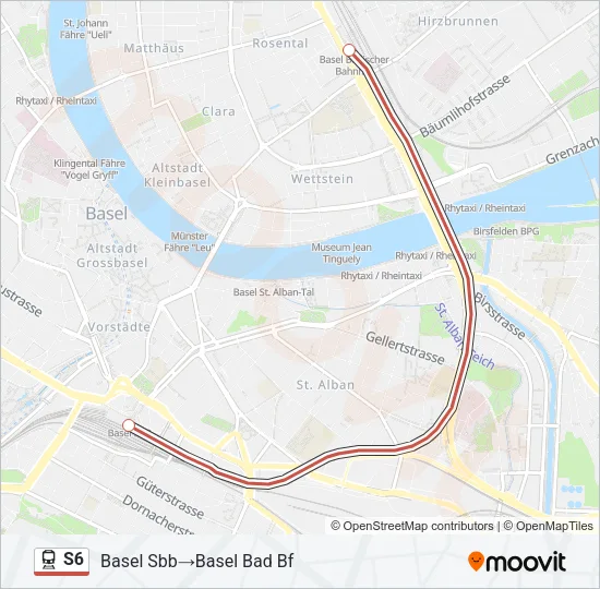 S6 Train Line Map