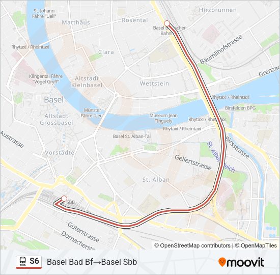 S6 Train Line Map
