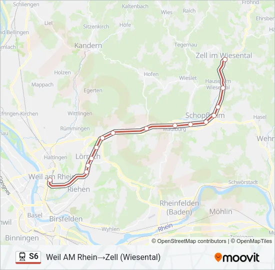 S6 Train Line Map
