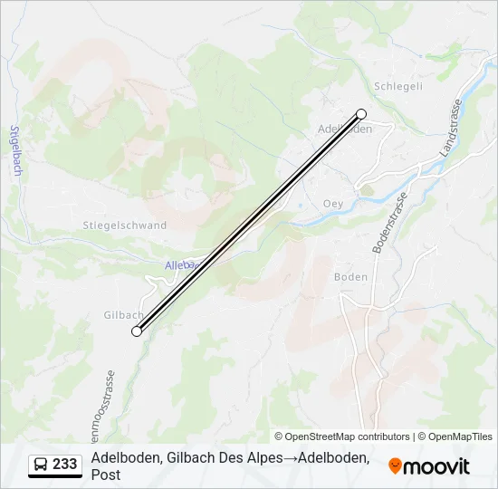 233 Bus Line Map