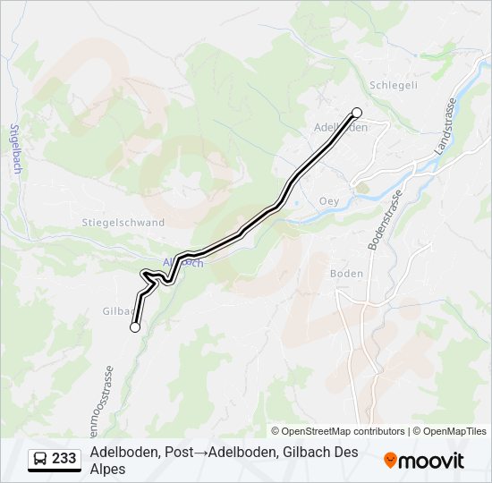 233 Bus Line Map
