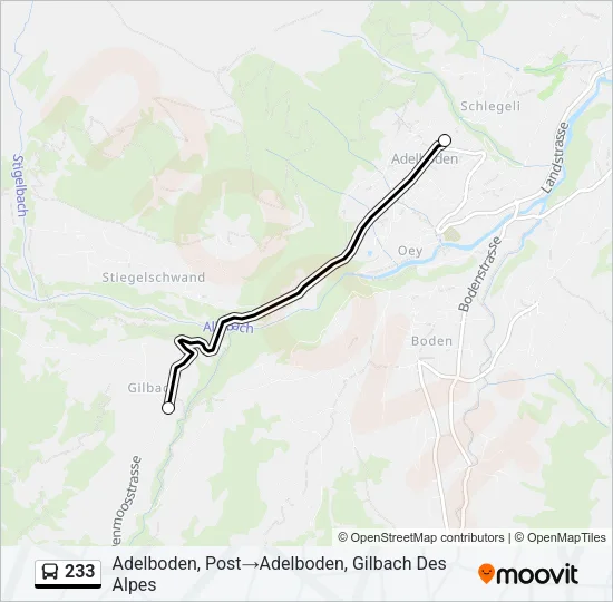 233 Bus Line Map