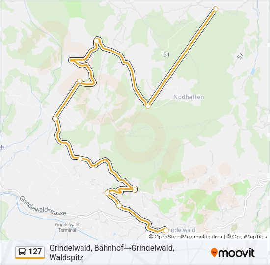 127 Bus Line Map