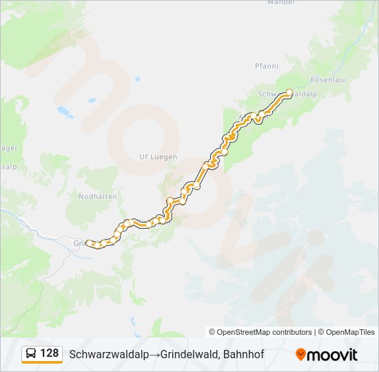 128 Bus Line Map
