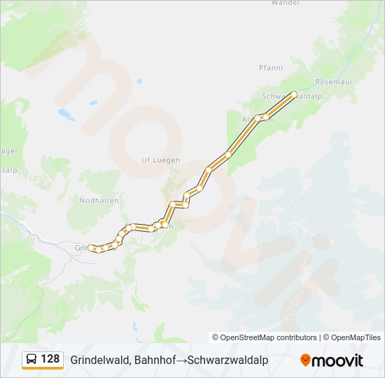 128 Bus Line Map