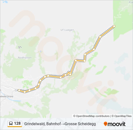 128 Bus Line Map