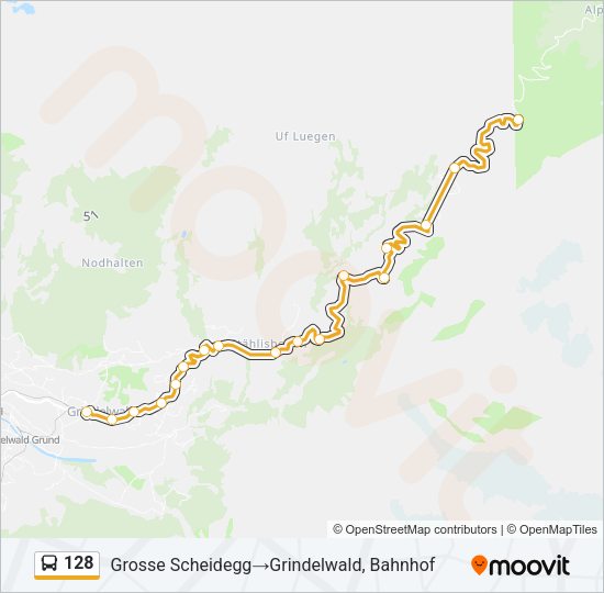 128 Bus Line Map