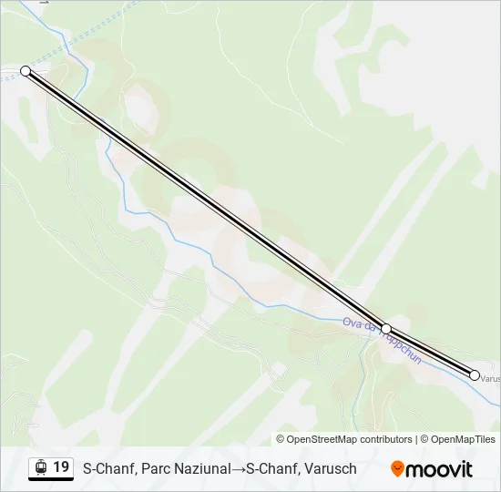Plan de la ligne 19 de tram
