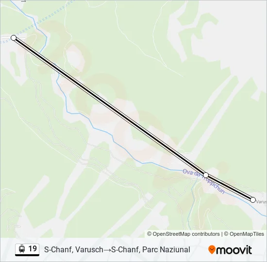 Plan de la ligne 19 de tram