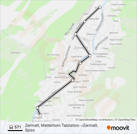 571 Bus Line Map
