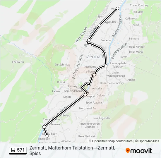 571 Bus Line Map