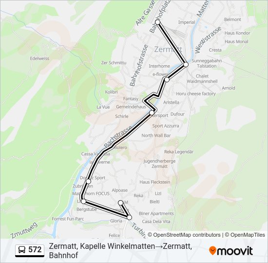 572 Bus Line Map