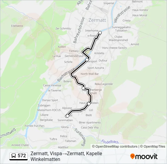 572 Bus Line Map