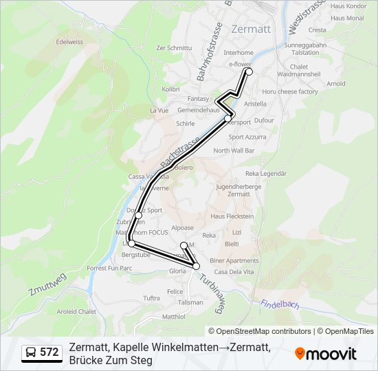 572 Bus Line Map
