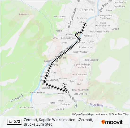 572 Bus Line Map